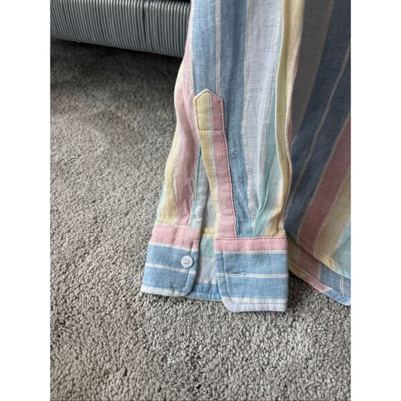 NWOT The Shirt by Rochelle Behrens boyfriend linen blend shirt Med $178 A51 - Picture 4 of 8